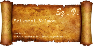 Szikszai Vilmos névjegykártya